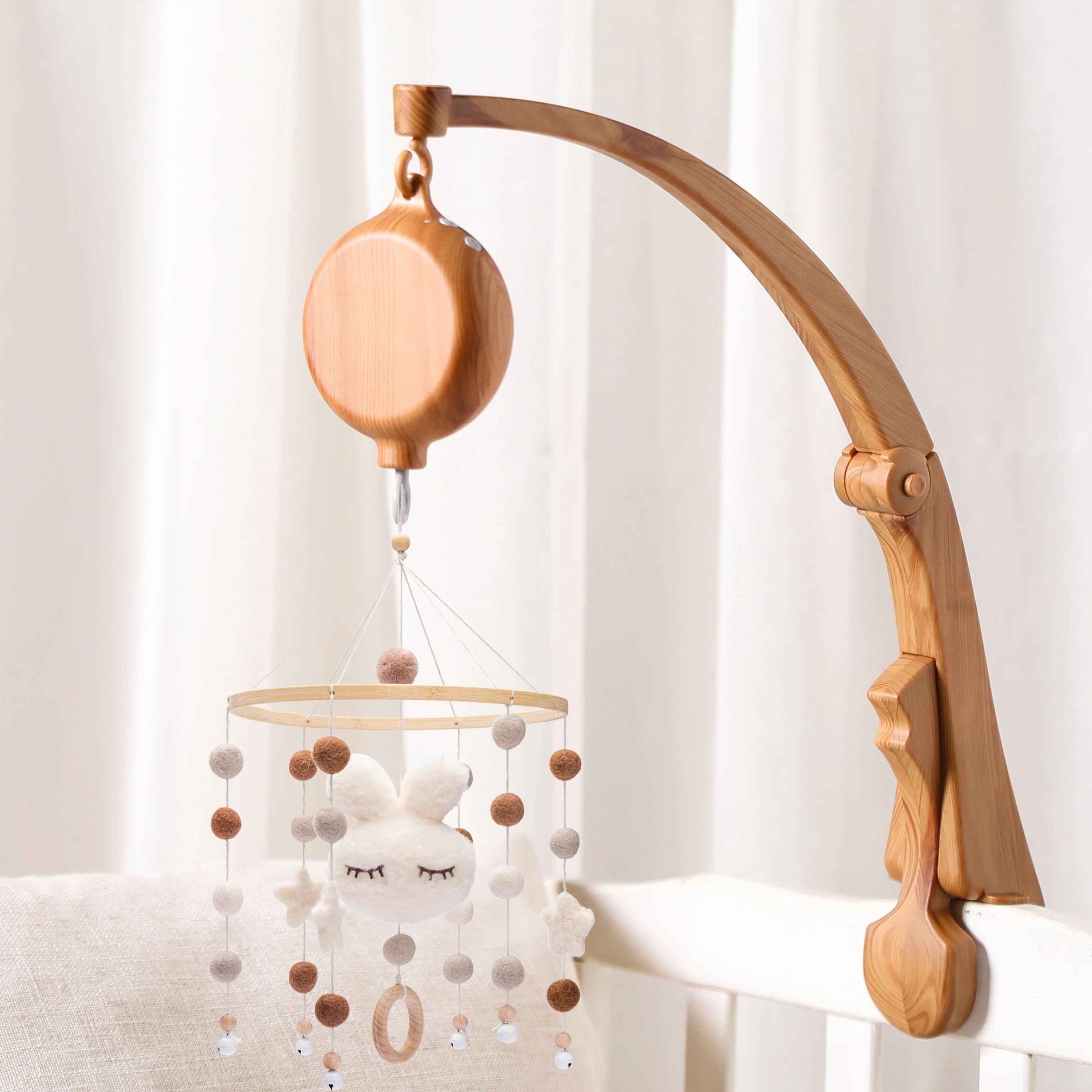 Generic Boîte à Musique Mobile pour bébé, Moteur Mobile Rotatif pour Berceau Rotatif avec Simulation de Grain de Bois pour Apaiser le Sommeil de bébé, Simulation de Grain de Bois pour Décoration