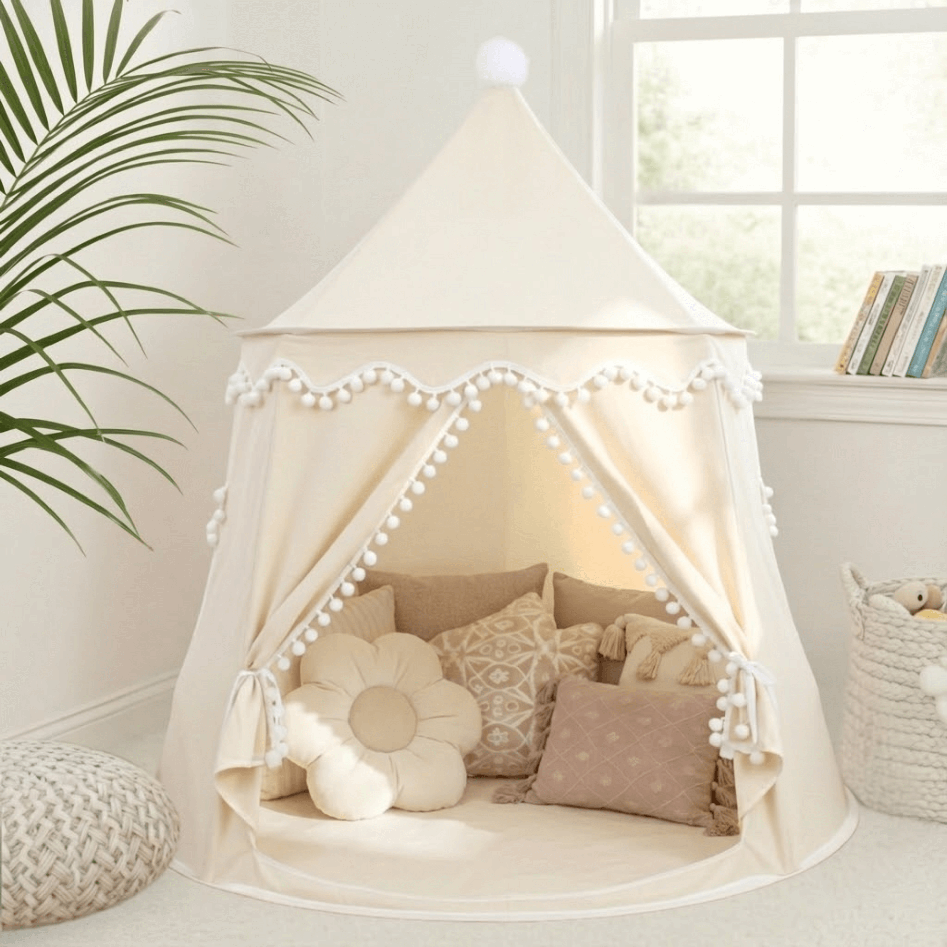Cozy Kids Play Tent | Indoor Canvas Teepee Tent | Perfect for Playroom or Nursery