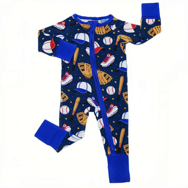 Big League Baby | Bamboo Pajamas, Thermo-Regulating, Double Zipper, 4-Way Stretch
