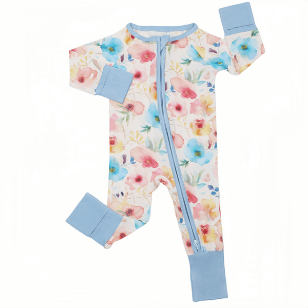 Bloom & Blue | Bamboo Pajamas, Thermo-Regulating, Double Zipper, 4-Way Stretch