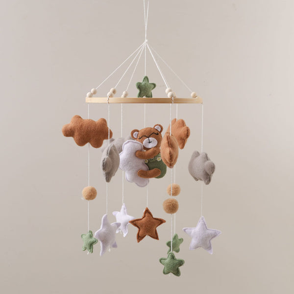 Handmade Neutral Baby Mobile | Soft Felt Woodland Animals & Nature Crib Mobile | Newborn Nursery Decor & Gift