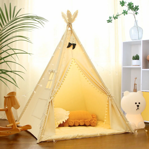 Kids Tipi Play Tent – 100% Cotton Canvas, Indoor & Outdoor Playhouse for Children