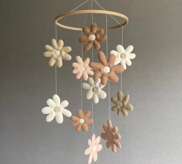 Cozybaby Handmade Daisy Nursery Mobile | Floral Baby Mobile