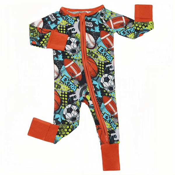 Sports Boom!  | Bamboo Pajamas, Thermo-Regulating, Double Zipper, 4-Way Stretch
