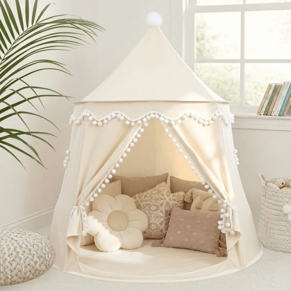 Cozy Kids Play Tent | Indoor Canvas Teepee Tent | Perfect for Playroom or Nursery