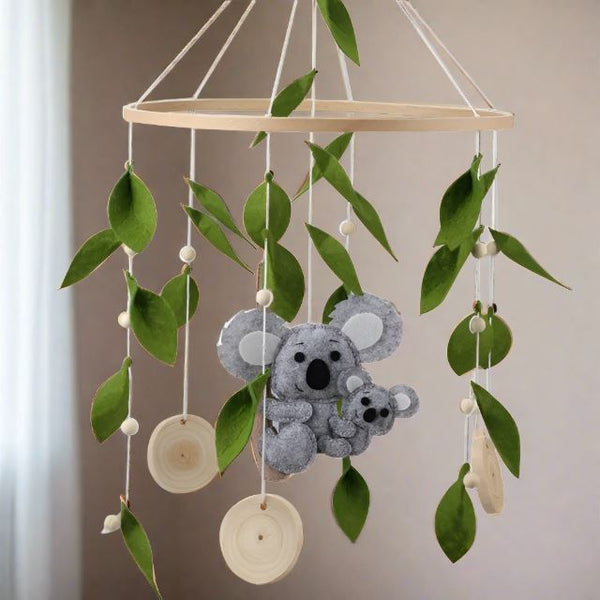 Cozybaby Koala Nursery Mobile - Handmade Wool Felt Mobile